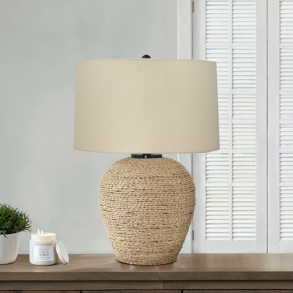 Lighting, Table Lamp, Rattan, Resin, Transitional - Beige