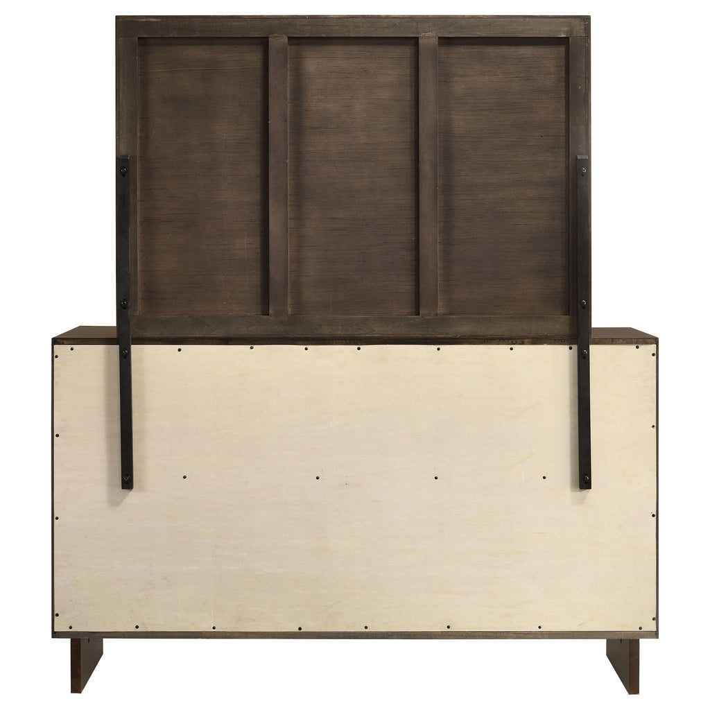 Glenwood 6-drawer Dresser and Mirror Warm Brown
