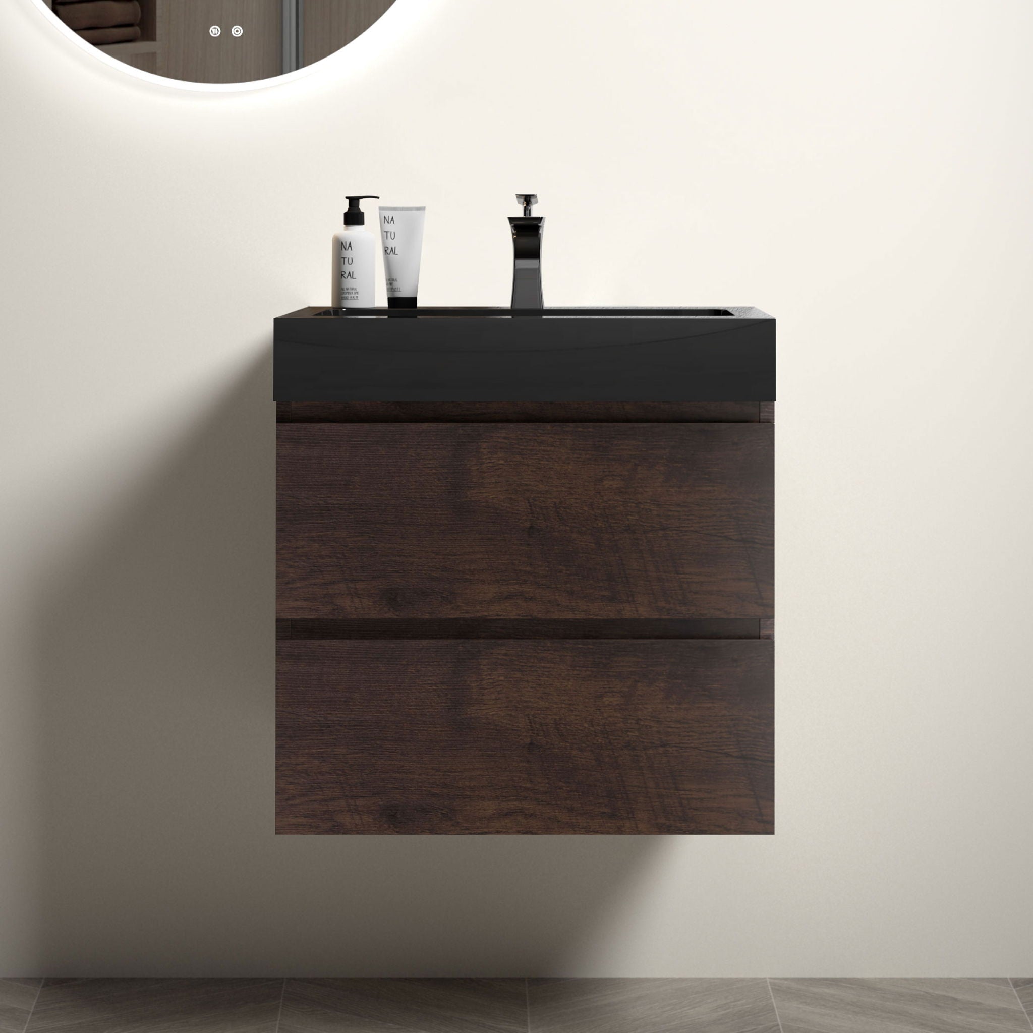 Alice - Bathroom Vanity Wall Mounted With Sink, Large Storage