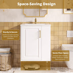 Wall Mounted Bathroom Cabinet With Side Shelf Combo, Vanity With Sink - White
