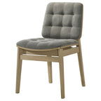 Redbridge Velvet Upholstered Side Chair Grey and Natural Oak (Set of 2)
