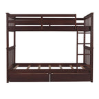 Bunk Bed With Ladders And 2 Storage Drawers