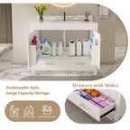 43" Bathroom Vanity, Multi Functional Cabinet - White