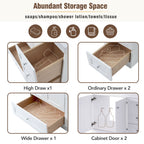 Shaker Free Standing Bathroom Vanity Cabinet & Sink, Soft Close Drawers, Soft Close Doors