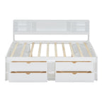 Daybed With 2 Bedside Cabinets, Upper Shelves And 4 Drawers