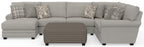 Livingston - Sectional With Comfort Coil Seating, 40" Cocktail Ottoman And Accent Pillows Included