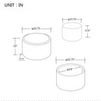 Nesting Ottomans, Round Coffee Table & Bench With Tray (Set of 2)