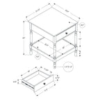 Accent - Table, 2 Tier, Square, Traditional - Walnut