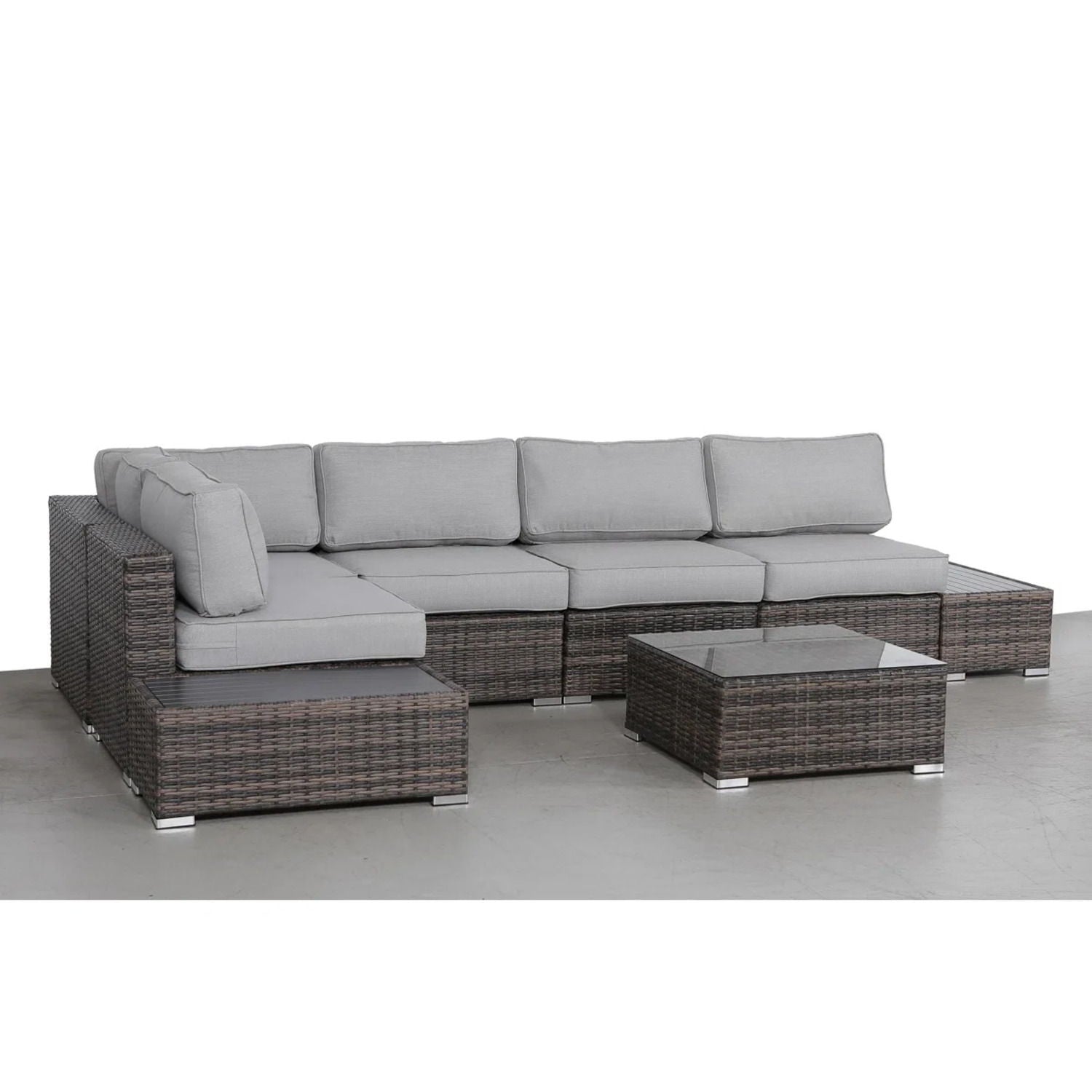Wicker Sectional Seating Group With Cushions