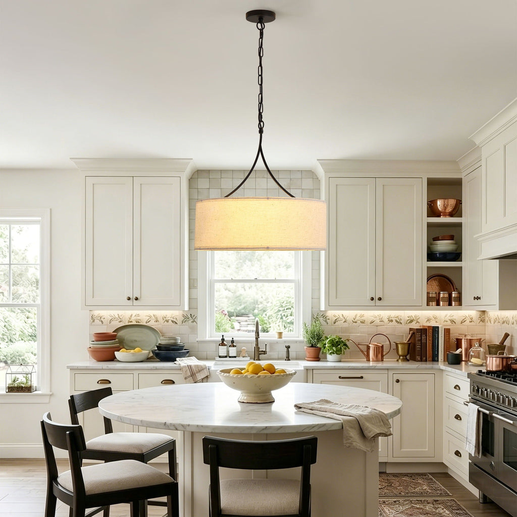 3 Light Drum Pendant Light