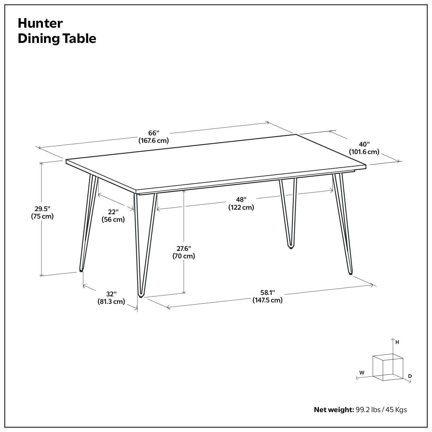 Hunter - Square Tabletop Dining Table