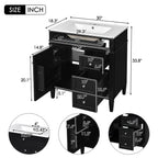 Bathroom Vanity With Top Sink, 2 Drawers & Tip Out Drawer