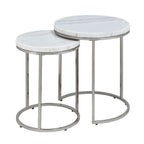 Zaidee - Nesting Table Set - Marble Top & Nickel