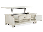 Newport - Lift Top Storage Cocktail Table (With Casters) - Alabaster