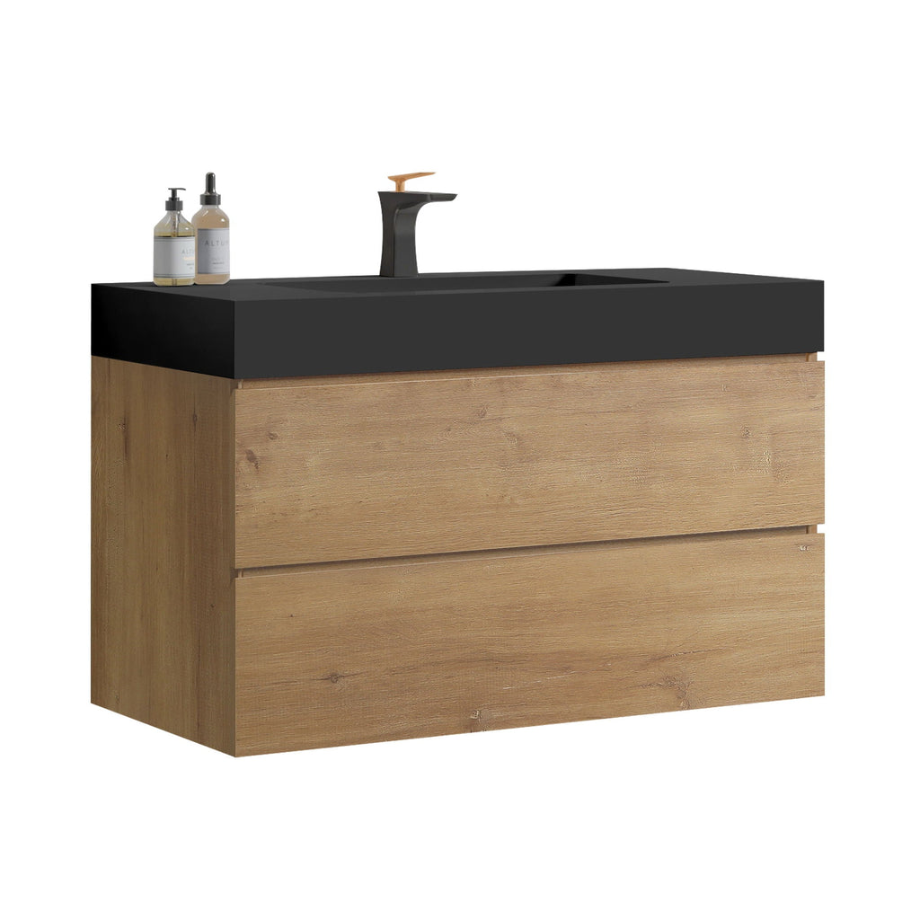 Alice - Bathroom Vanity With Sink, Large Storage, Wall Mounted