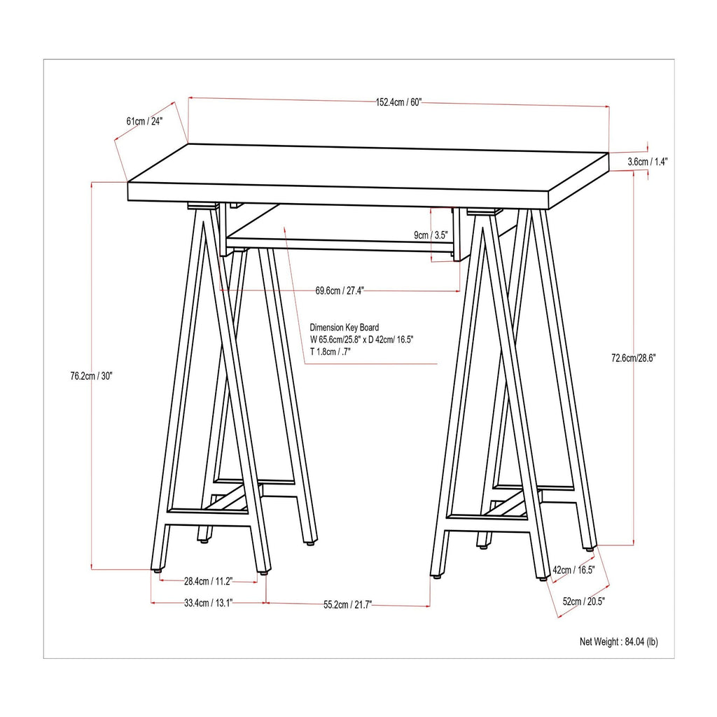 Sawhorse - Handcrafted Solid Desk