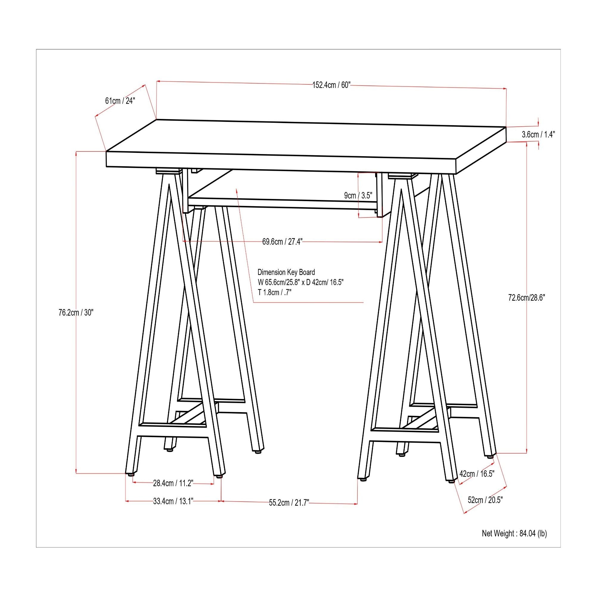 Sawhorse - Handcrafted Solid Desk