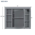 Wall Mounted Bathroom Storage Cabinet With Mirror, Cabinet With 6 Open Shelves And Adjustable Interior