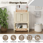 Modern Bathroom Vanity With Sink, Rectangular Cabinet With Open Shelf And Closed Storage