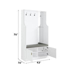 Buck II - Hall Tree - White High Gloss