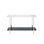 Angwin - Console Table - Mirrored, Faux Marble Top & Chrome