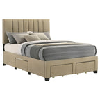 Wheatland 4-drawer Upholstered Full Storage Bed Light Brown