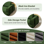 Convertible Sleeper Sofa Bed With Cylindrical Pillow, Fixed Shape Frame