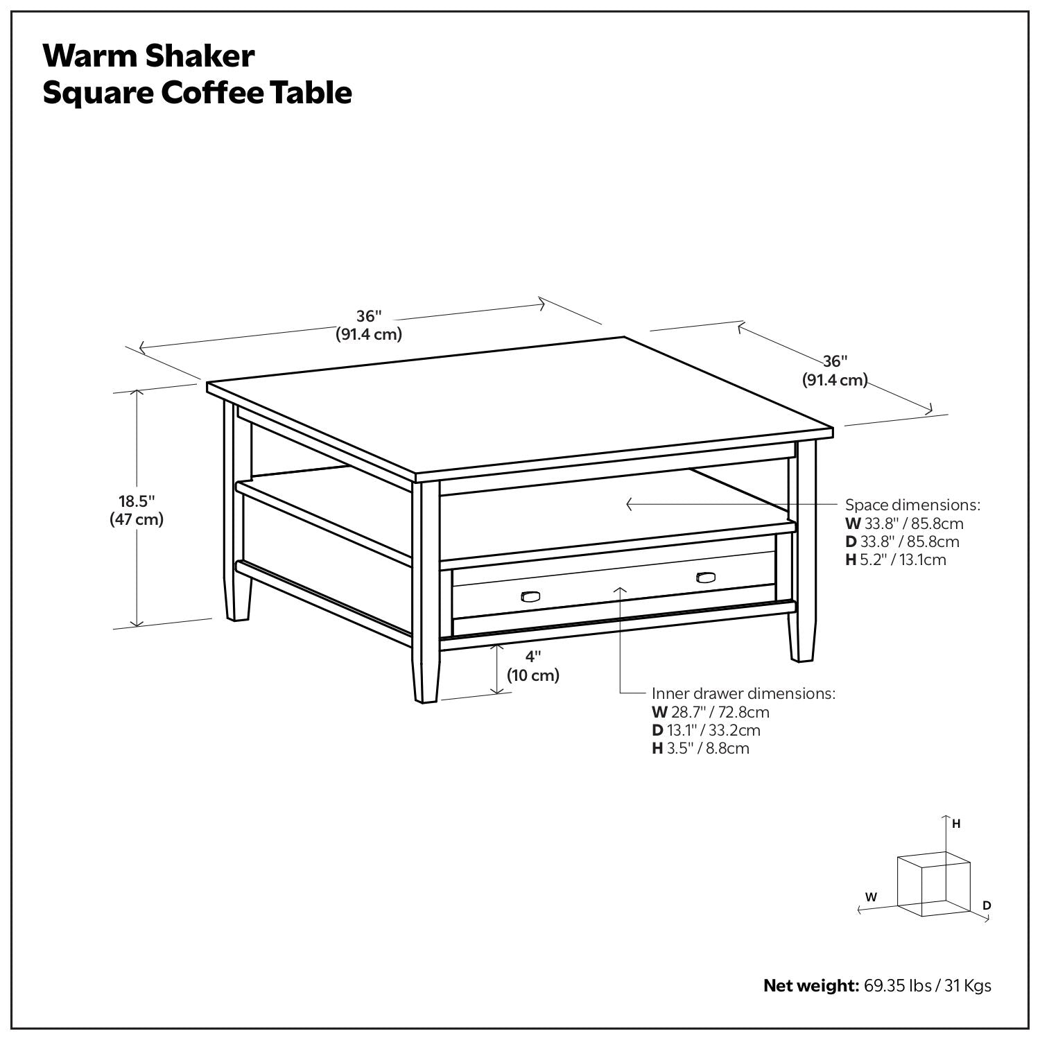 Warm Shaker - Handcrafted Table