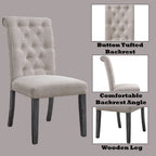 Yabeina - Side Chair (Set of 2) - Beige Linen & Gray
