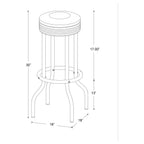 Retro Upholstered Metal Swivel Bar Stool Red (Set of 2)