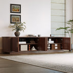 70" TV Stand With Ample Storage, Refined Curved Corners - Dark Brown