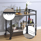 Jorgensen - Serving Cart - Rustic Oak & Charcoal