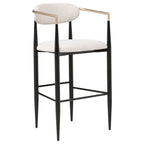 Tina Fabric Upholstered Bar Chair Beige (Set of 2)