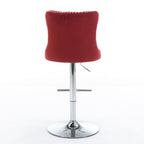 Swivel Barstools Adjusatble Seat Height From 25-33", Modern Upholstered Base Bar Stools With Backs Comfortable Tufted For Home Pub And Kitchen Island (Set of 2)