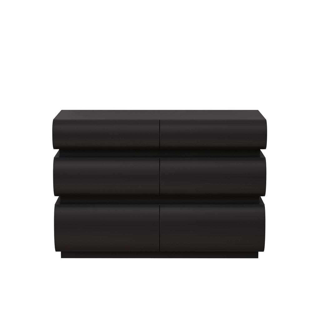 Minimalist Modern 6 Drawer Dresser, Handle Free Design With Wide Storage