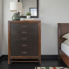 5 Drawer Chest, 2 Tone - Brown