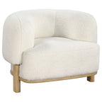Lawler Upholstered Barrel Back Accent Chair Ivory and Natural