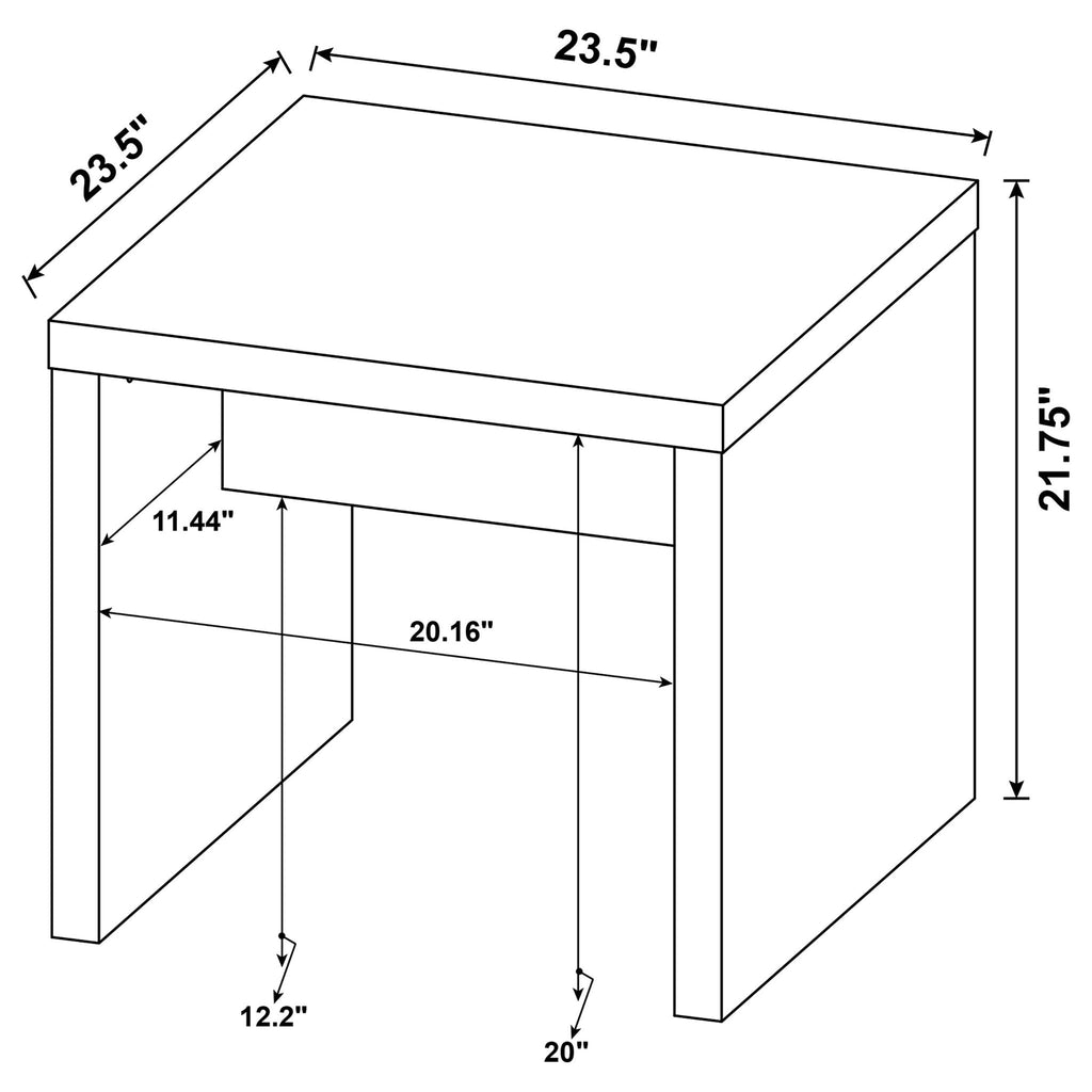 Lynette Square Engineered Wood End Table Mango