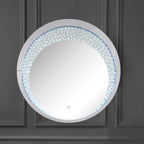 Nysa - 39" Accent Mirror With LED - Mirrored & Faux Crystals