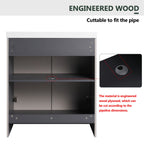 Contemporary Freestanding Bathroom Vanity With Resin Sink & Soft-Close Cabinet Doors