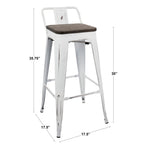 Oregon - Industrial Low Back Barstool (Set of 2) - Black