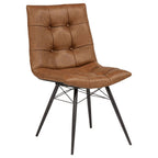 Aiken Faux Leather Upholstered Dining Side Chair Saddle Brown (Set of 4)