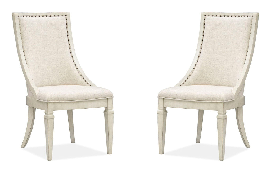 Newport - Dining Arm Chair With Upholstered Seat & Back (Set of 2) - Alabaster