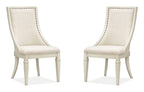 Newport - Dining Arm Chair With Upholstered Seat & Back (Set of 2) - Alabaster
