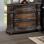 3 Drawers Nightstand - Brown / Cherry