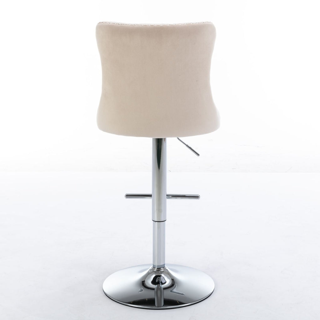 Swivel Barstools Adjusatble Seat Height From 25-33", Modern Upholstered Base Bar Stools With Backs Comfortable Tufted For Home Pub And Kitchen Island (Set of 2)