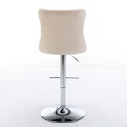 Swivel Barstools Adjusatble Seat Height From 25-33", Modern Upholstered Base Bar Stools With Backs Comfortable Tufted For Home Pub And Kitchen Island (Set of 2)
