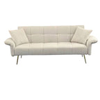 Convertible Double Futon Sofa Bed With Folding Armrests For Living Rooms