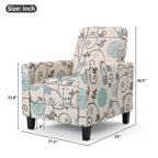 Push Back Upholstered Recliner Armchair