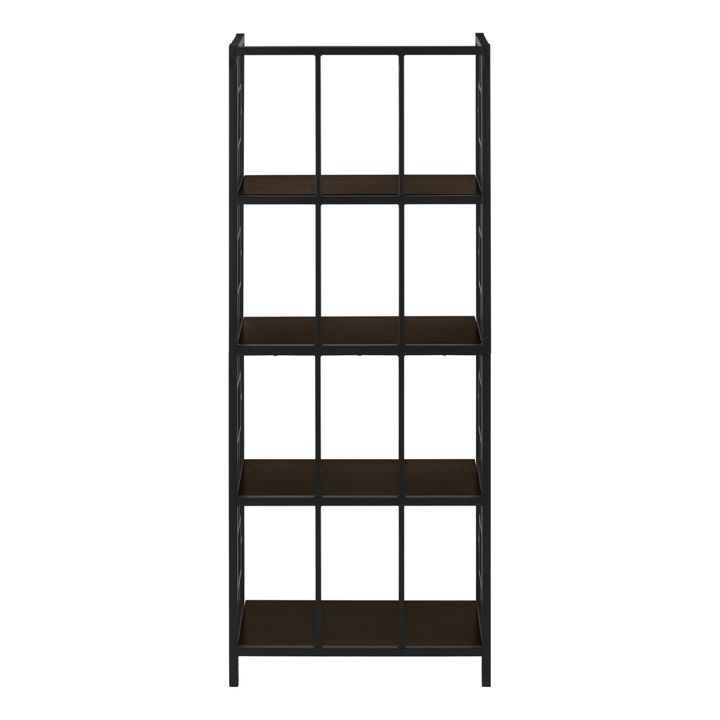 Bookshelf, Bookcase, Etagere, 4 Tier, For Office, Contemporary & Modern - Espresso